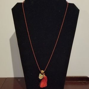 Yellow Fimo Clay Bottle Aromatherapy Necklace